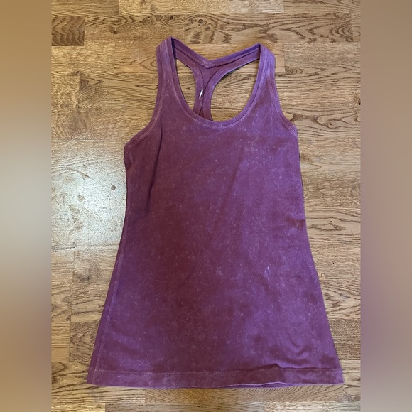 Lululemon 🍋 Cool Racerback Top Dye Washed Chianti Size 4 - Picture 3 of 12